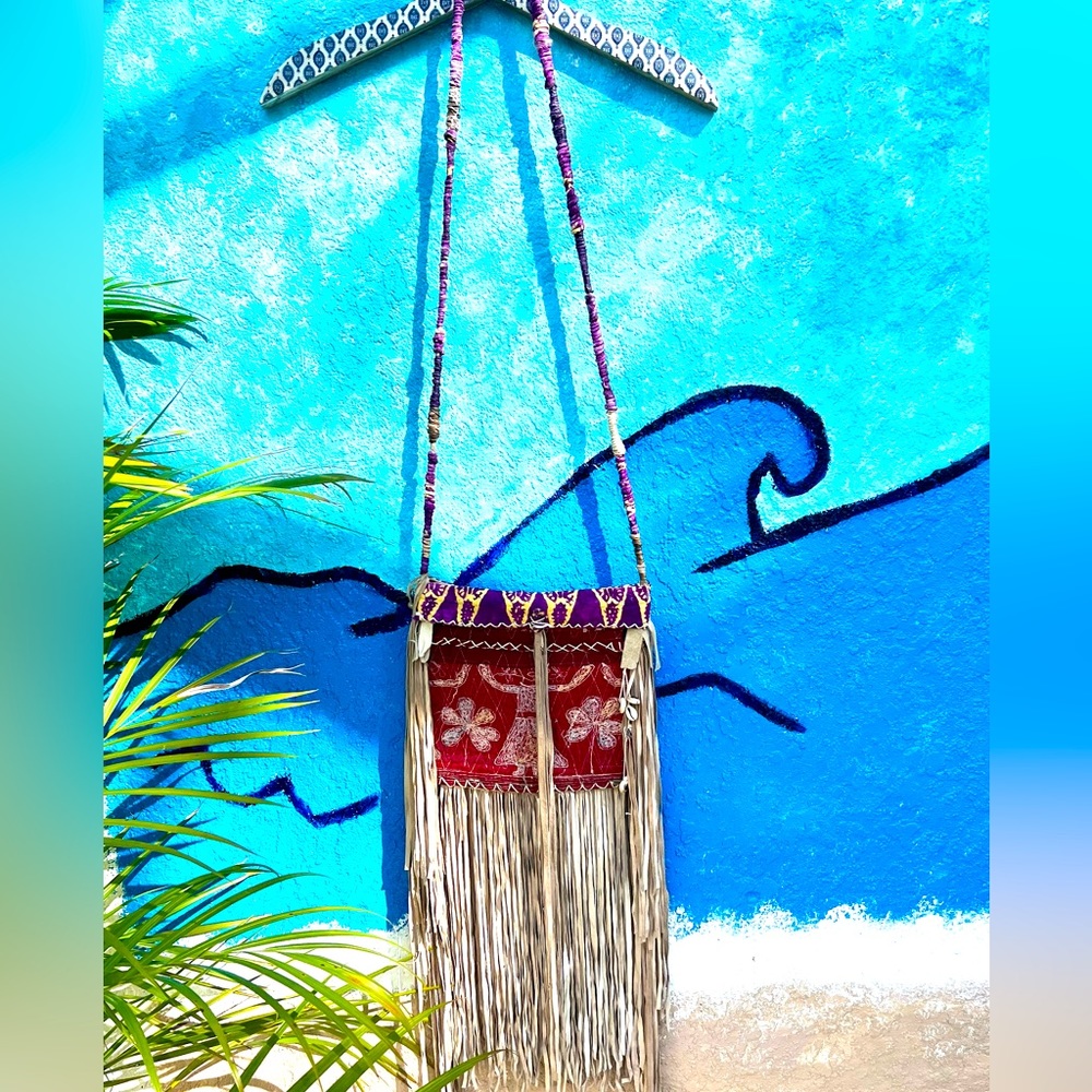 Boho Crossbody Leather Suede Fringe Embroidered Handmade Mora Girls Boutique